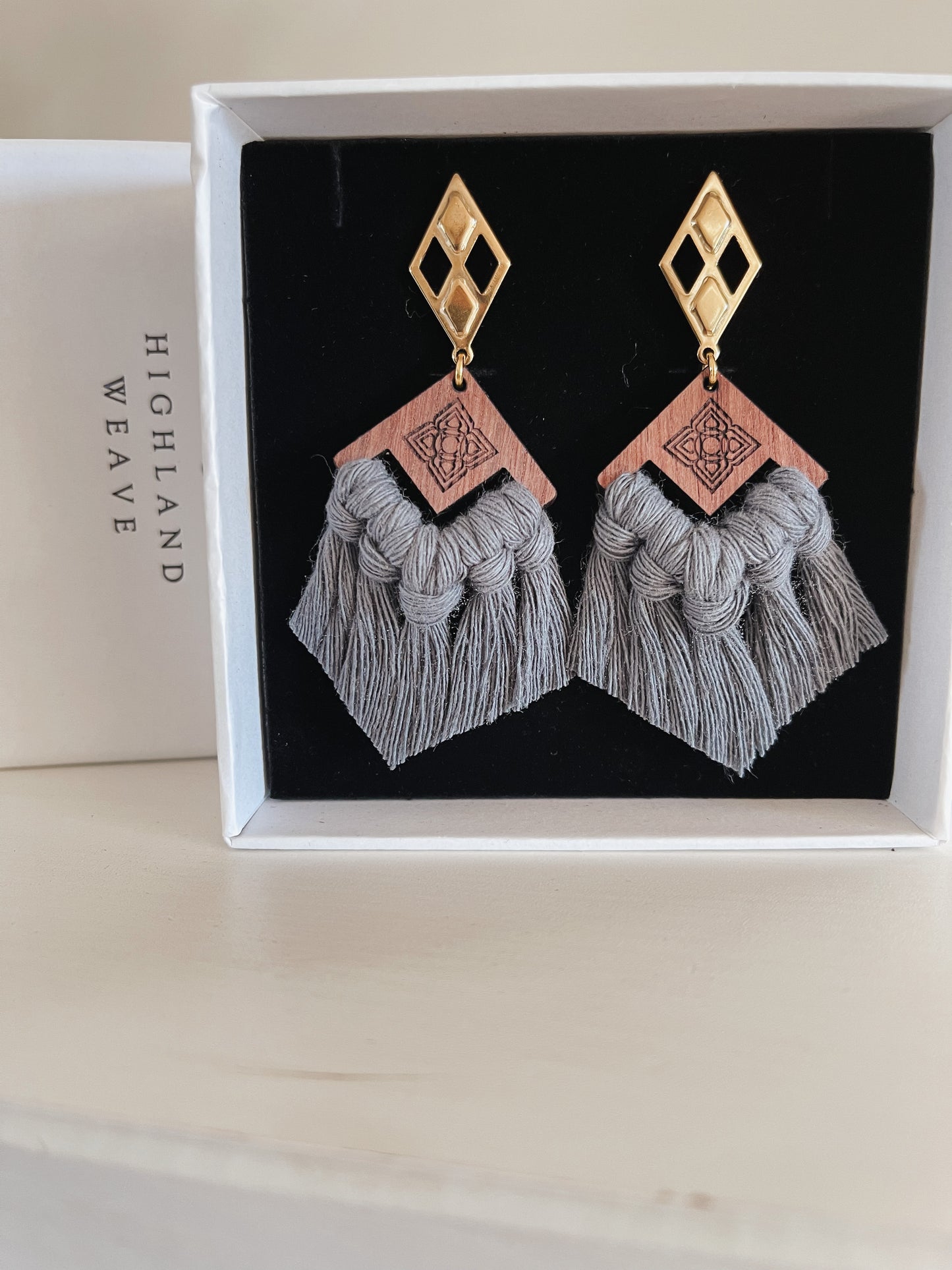 Highland Weave Earrings- Rhombus Studs