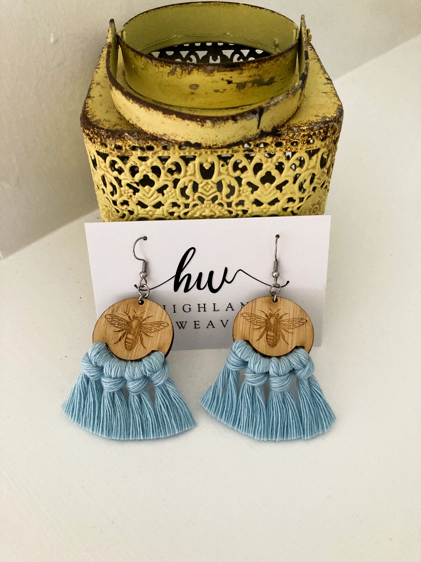 Highland Weave Earrings- Pastel Blue